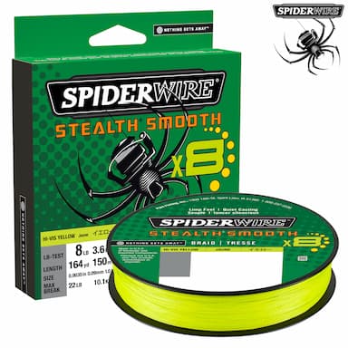 Ligne Tresse Stealth Smooth 8 Hi Vis Yellow Spiderwire